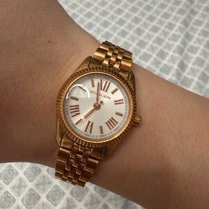 Michael Kors Rose Gold Watch with White Dial